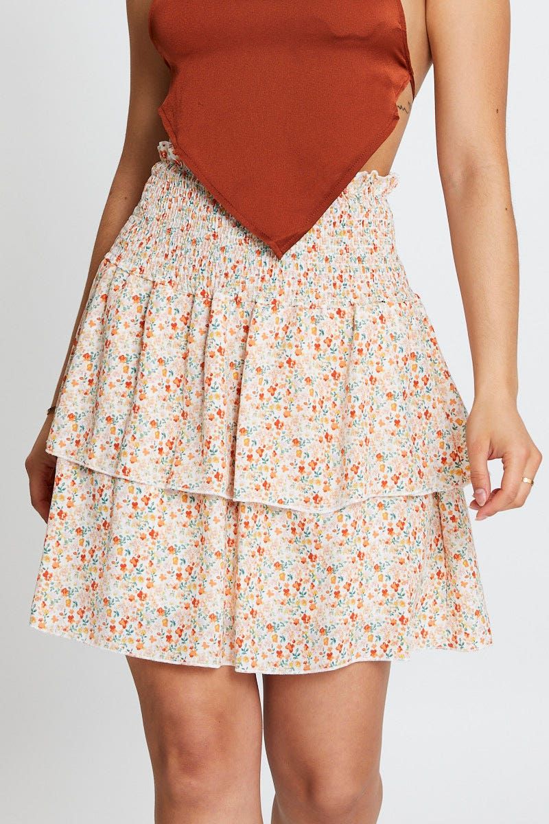 Print Ruffle Skater Skirt sold by Ally Fashion product image thumbnail 2