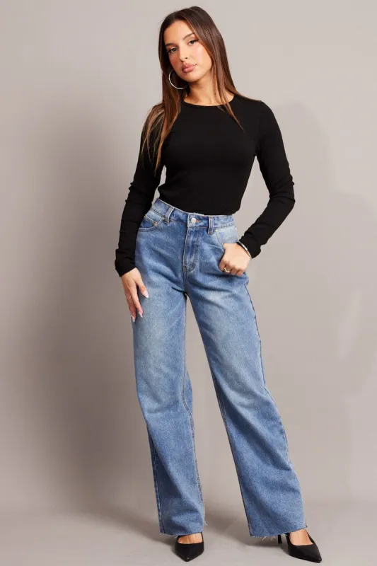 Denim Straight Jean Mid Rise sold by Ally Fashion
