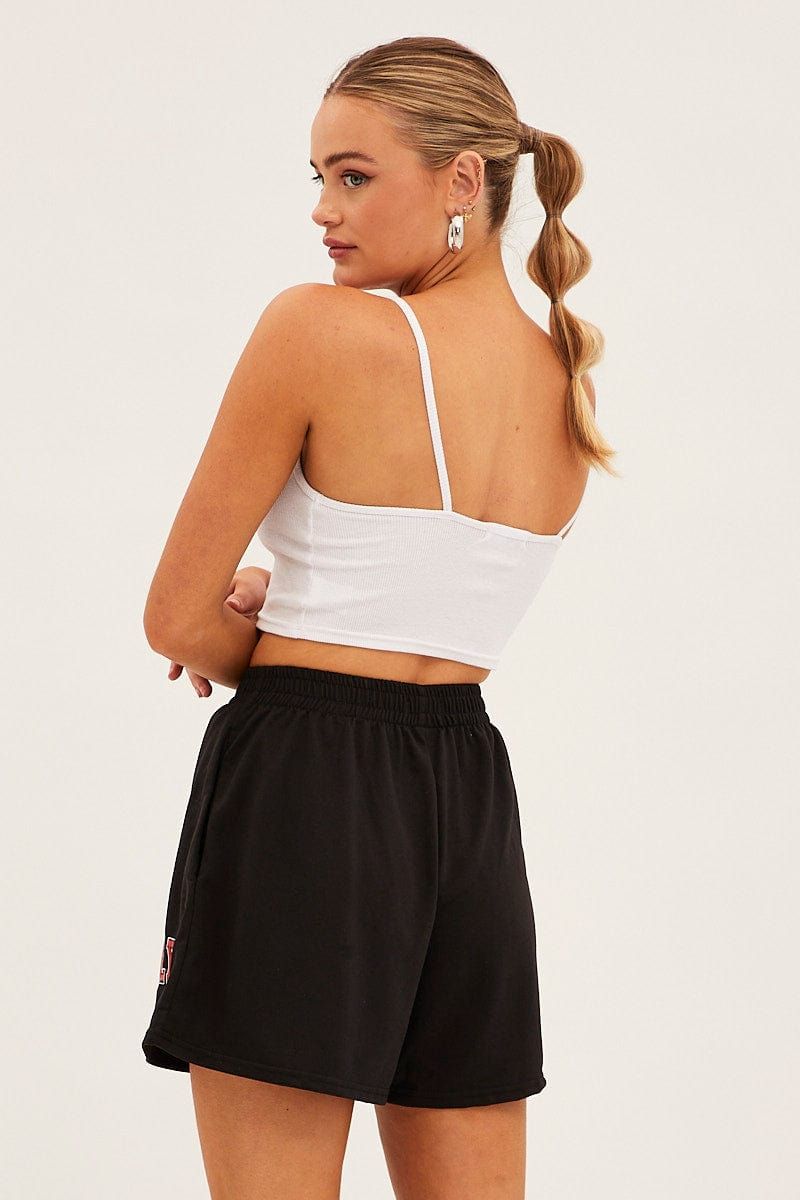 Black Elastic Waist Biker Track Shorts sold by Ally Fashion product image thumbnail 5