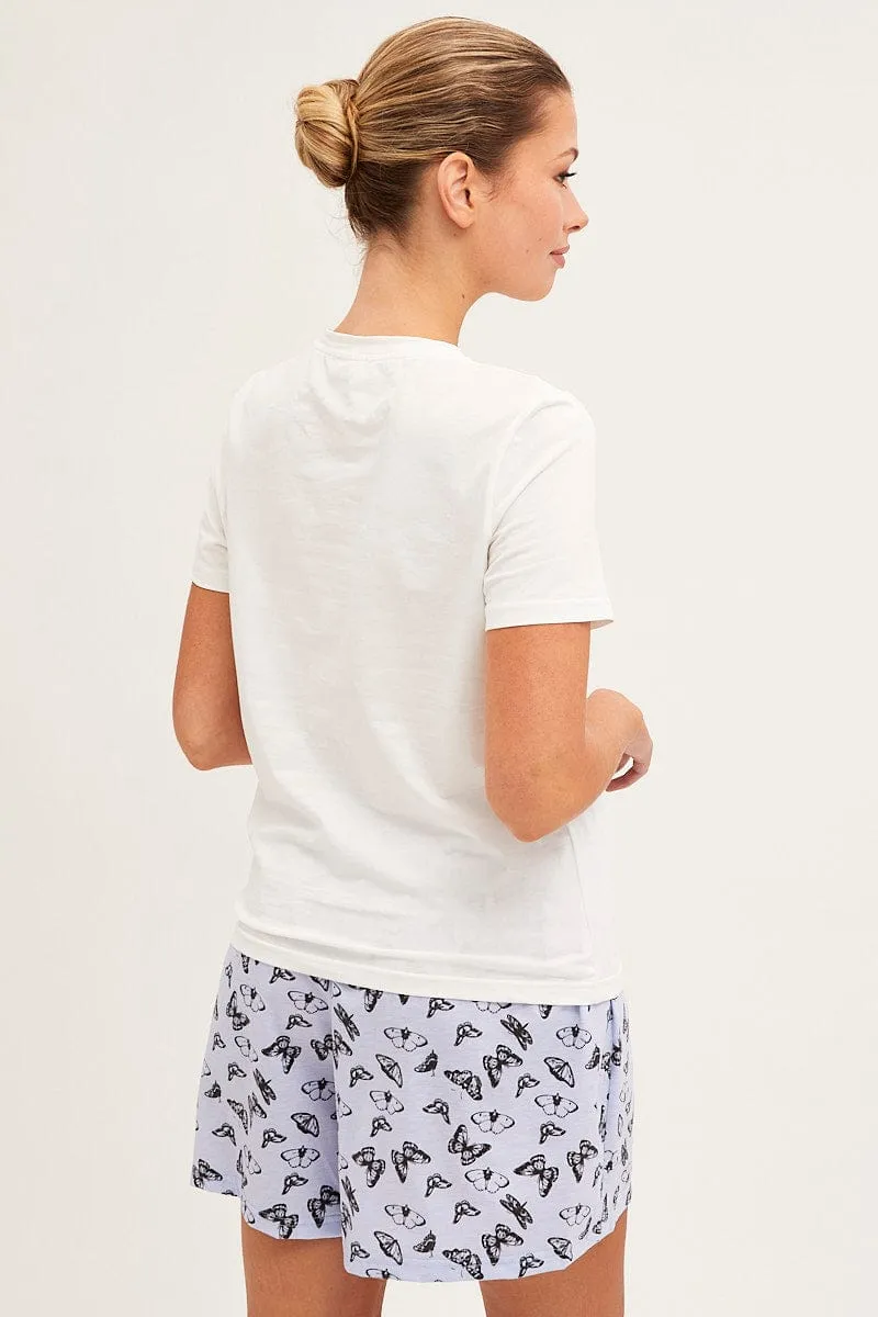 Blue Print Pyjamas Set Short Sleeve Top & Shorts sold by Ally Fashion product image thumbnail 5