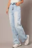 Denim Straight Jean High Rise Acid Wash sold by Ally Fashion