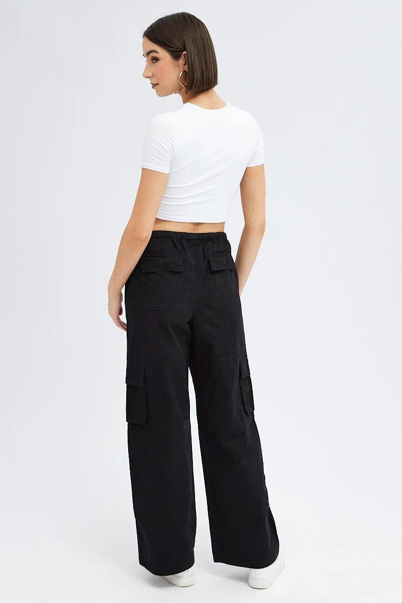Black Cargo Pants Wide Leg sold by Ally Fashion product image thumbnail 5