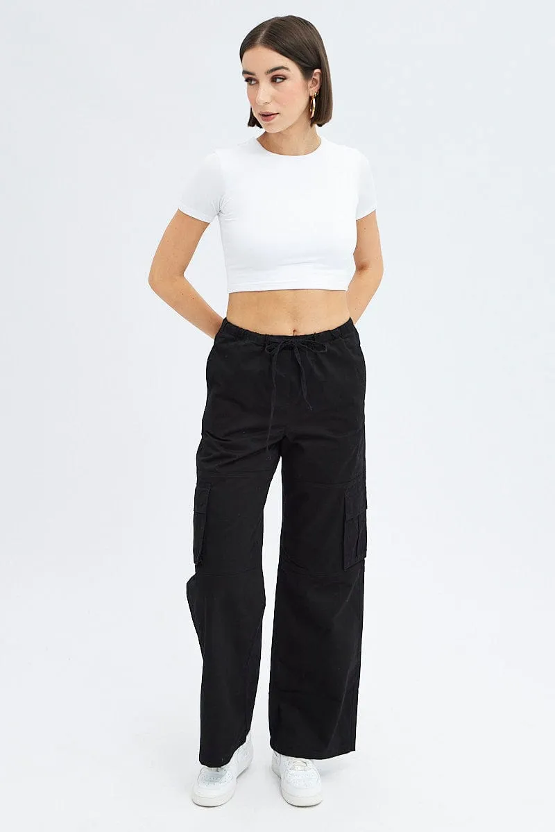 Black Cargo Pants Wide Leg sold by Ally Fashion product image thumbnail 3