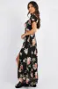 Black Floral Maxi dress Puff Sleeve sold by Ally Fashion
