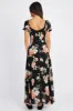 Black Floral Maxi dress Puff Sleeve sold by Ally Fashion