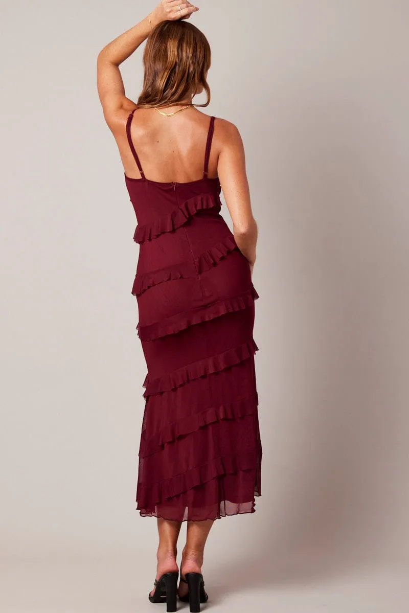 Red Bodycon Dress Singlet Sweetheart Frill sold by Ally Fashion product image thumbnail 5