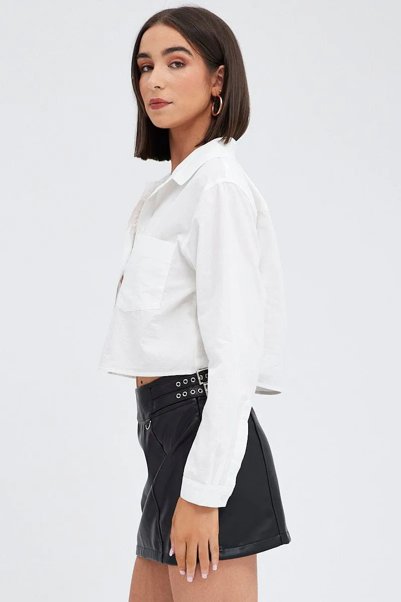 Black Faux Leather Skirt Mid Rise Mini Buckle Detail sold by Ally Fashion product image thumbnail 5