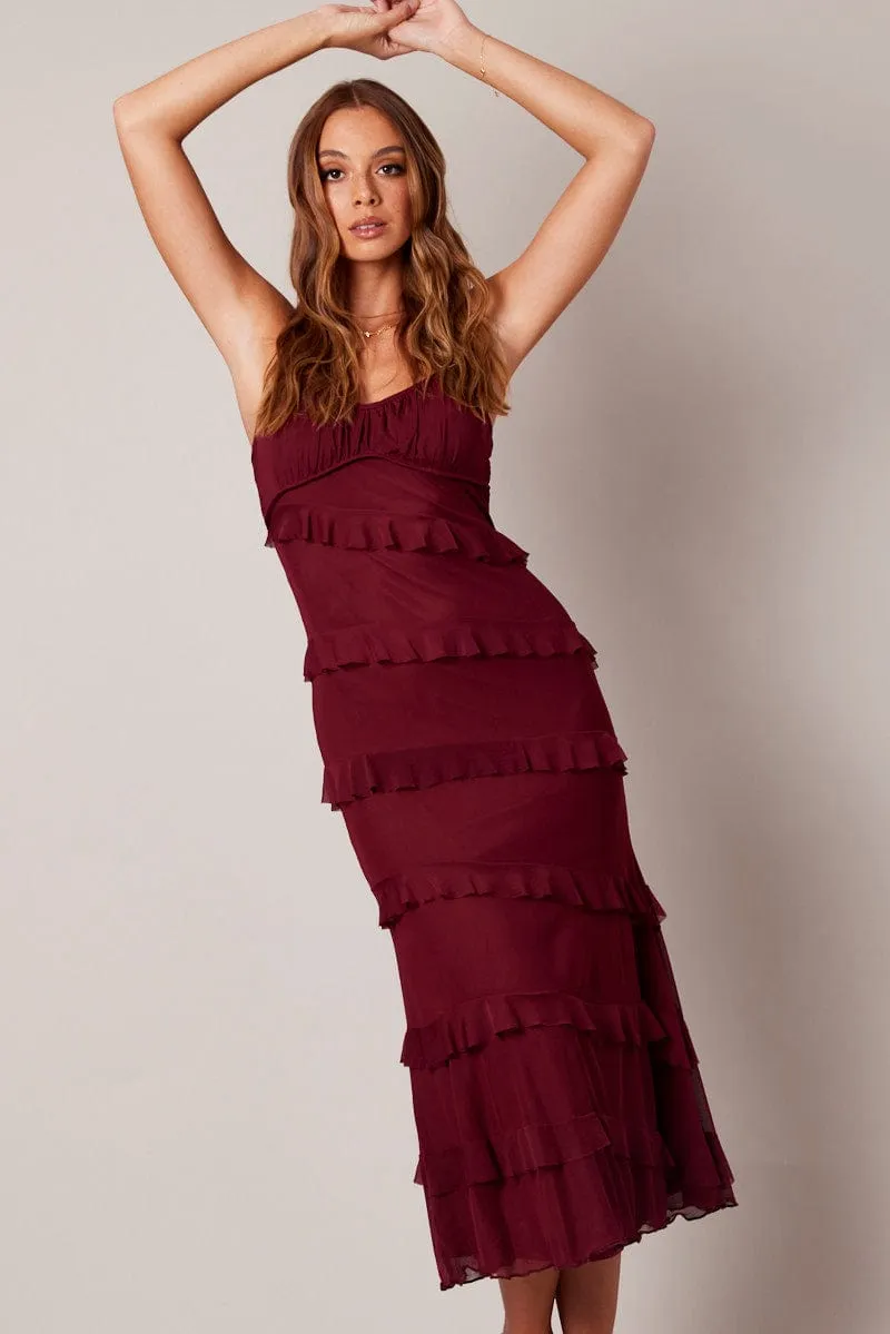 Red Bodycon Dress Singlet Sweetheart Frill sold by Ally Fashion product image thumbnail 3