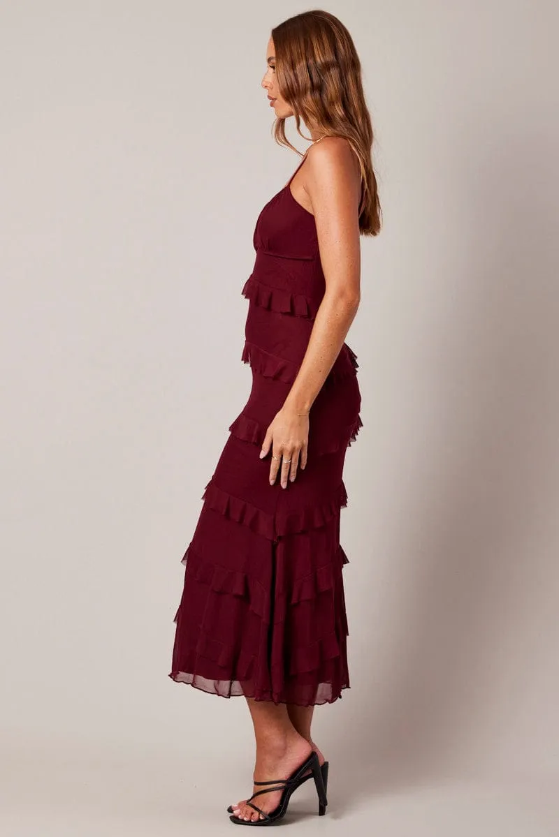 Red Bodycon Dress Singlet Sweetheart Frill sold by Ally Fashion product image thumbnail 4