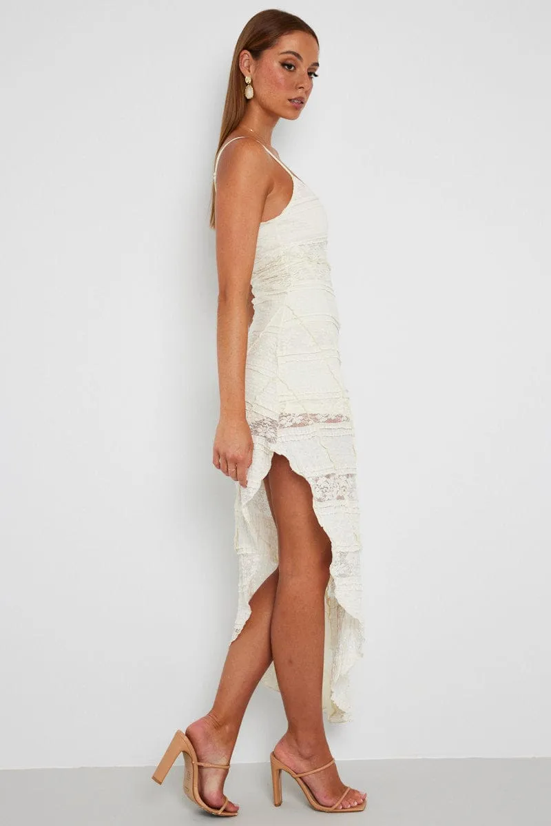 White Midi Dress Sleeveless Lace sold by Ally Fashion product image thumbnail 4
