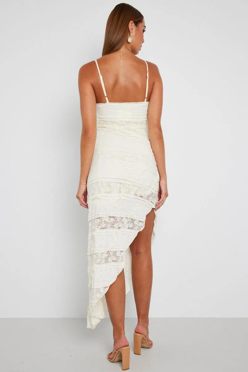 White Midi Dress Sleeveless Lace sold by Ally Fashion product image thumbnail 5
