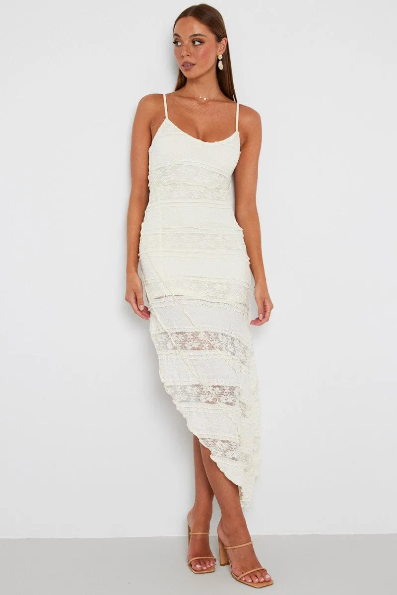 White Midi Dress Sleeveless Lace sold by Ally Fashion product image thumbnail 2