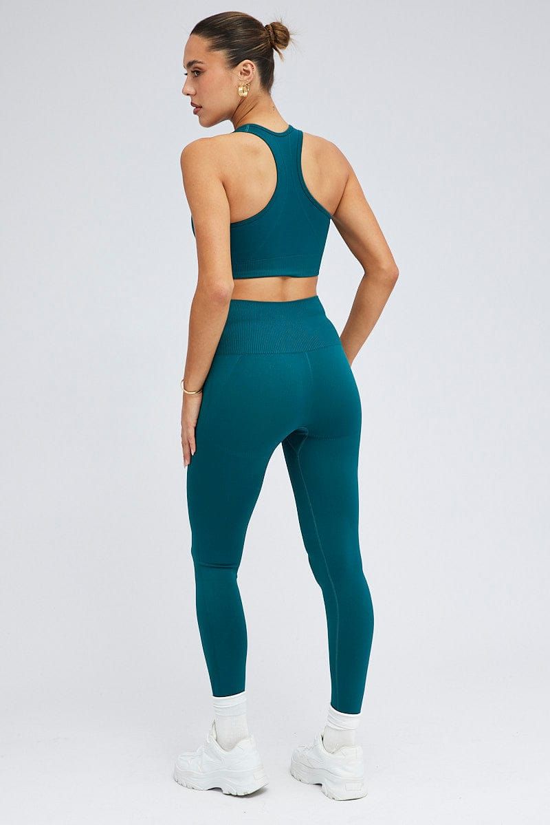 Green Seamless Tank Top And Legging sold by Ally Fashion product image thumbnail 5