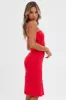 Red Boob Tube Dress Midi Bodycon Ribbed Bandeau sold by Ally Fashion