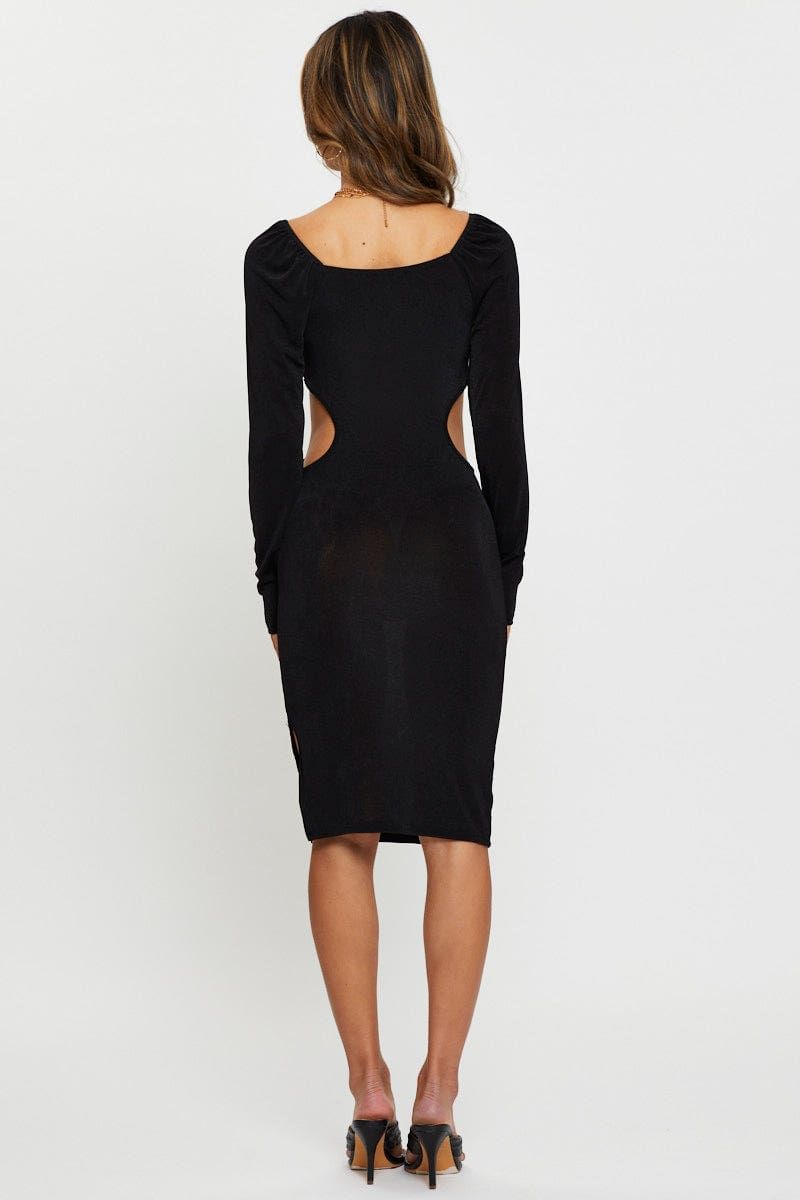 Black Cut Out Bodycon Dress sold by Ally Fashion product image thumbnail 3