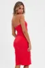 Red Boob Tube Dress Midi Bodycon Ribbed Bandeau sold by Ally Fashion