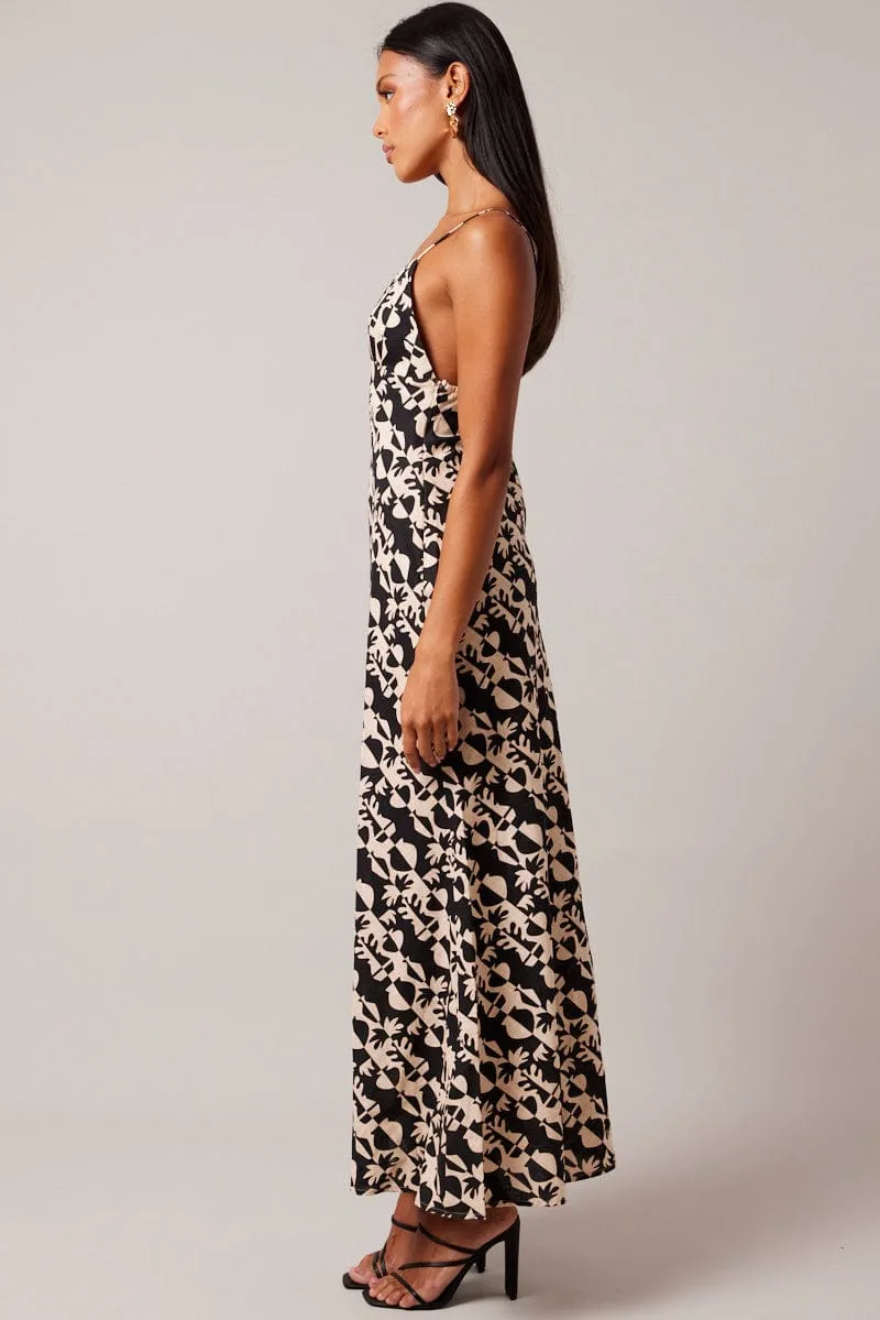 Black Abstract Maxi Dress Strappy sold by Ally Fashion product image thumbnail 4