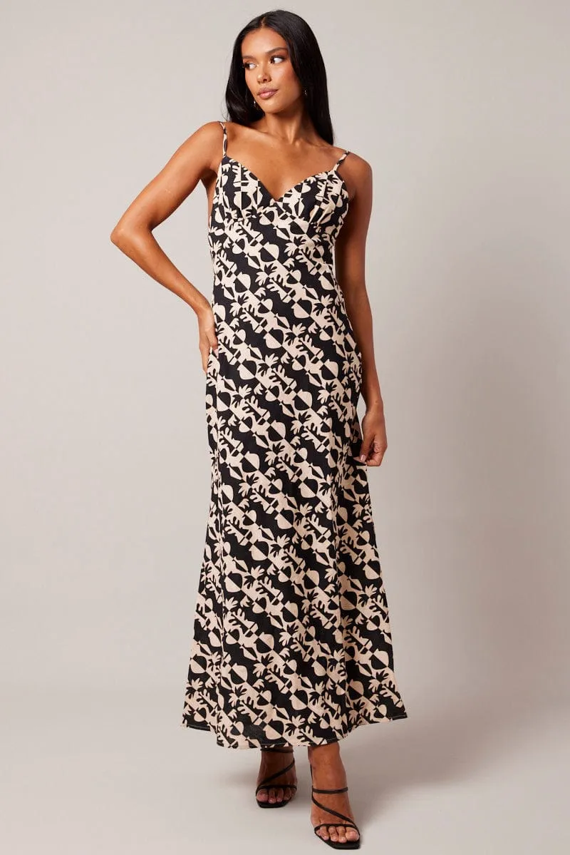Black Abstract Maxi Dress Strappy sold by Ally Fashion product image thumbnail 2