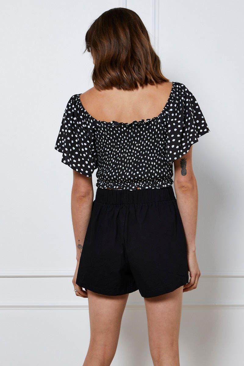 Black Tie Up Shorts High Waist sold by Ally Fashion product image thumbnail 5