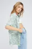 Green Abstract Shirt Short Sleeve sold by Ally Fashion