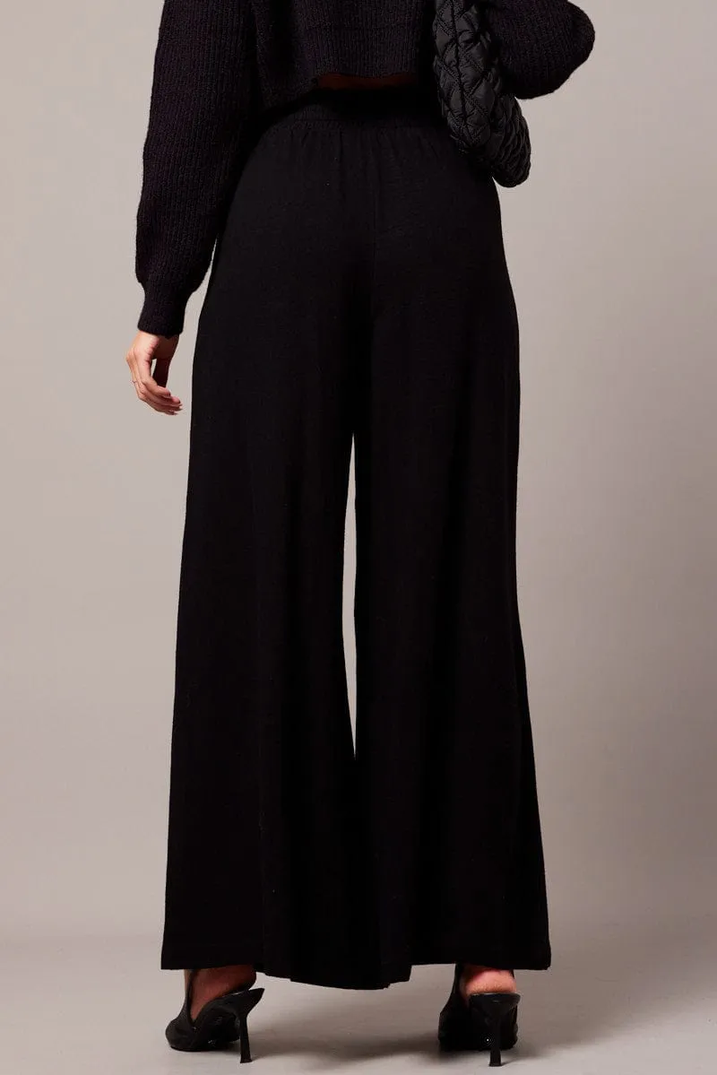 Black Wide Leg Pants High Rise sold by Ally Fashion product image thumbnail 5