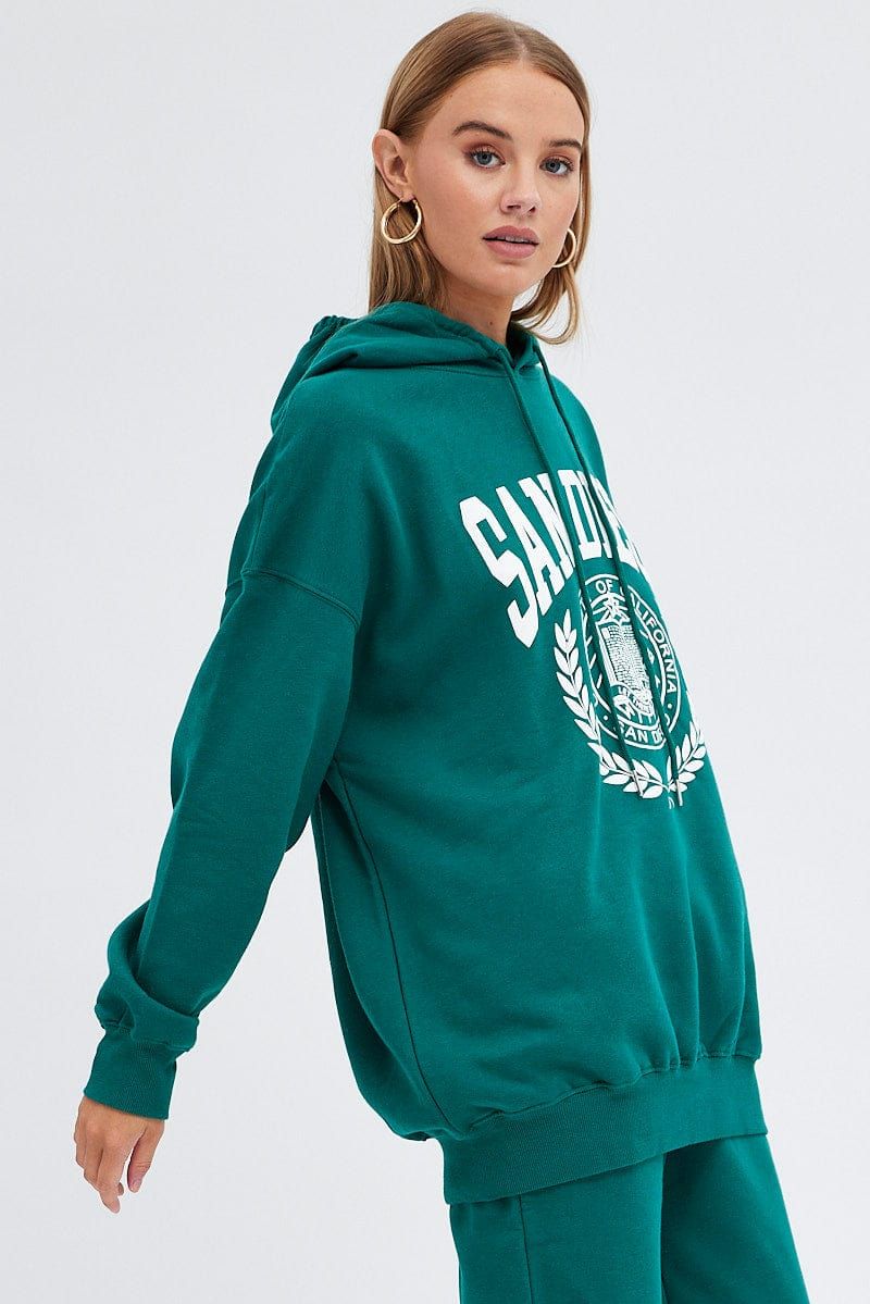 Green Graphic Hoodie Sweater Long Sleeve sold by Ally Fashion product image thumbnail 4