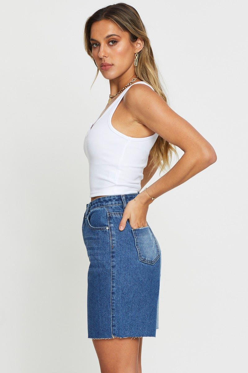 Blue High Rise Denim Shorts sold by Ally Fashion product image thumbnail 3