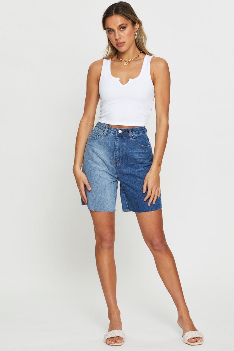 Blue High Rise Denim Shorts sold by Ally Fashion product image thumbnail 2
