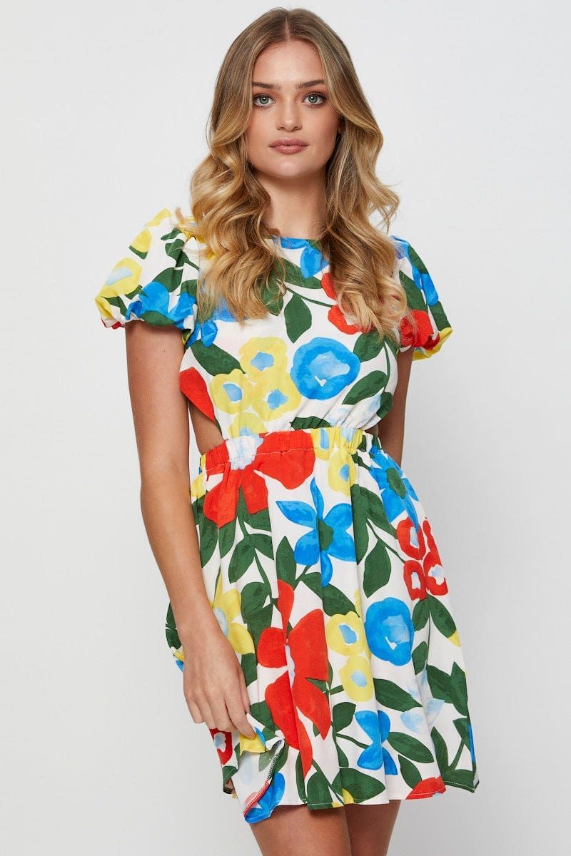 Print Mini Dress Short Sleeve Evening sold by Ally Fashion product image thumbnail 3