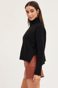 Black Knit Top Long Sleeve Turtleneck sold by Ally Fashion