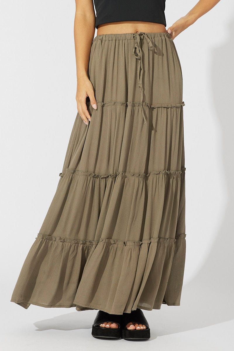 Green Maxi Skirt Tiered sold by Ally Fashion product image thumbnail 2