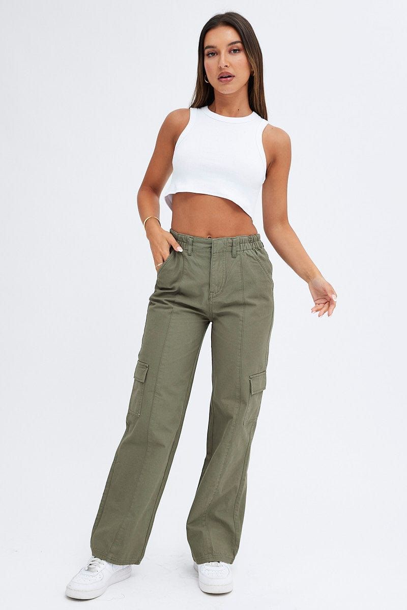 Green Cargo Pants Mid Rise sold by Ally Fashion product image thumbnail 3