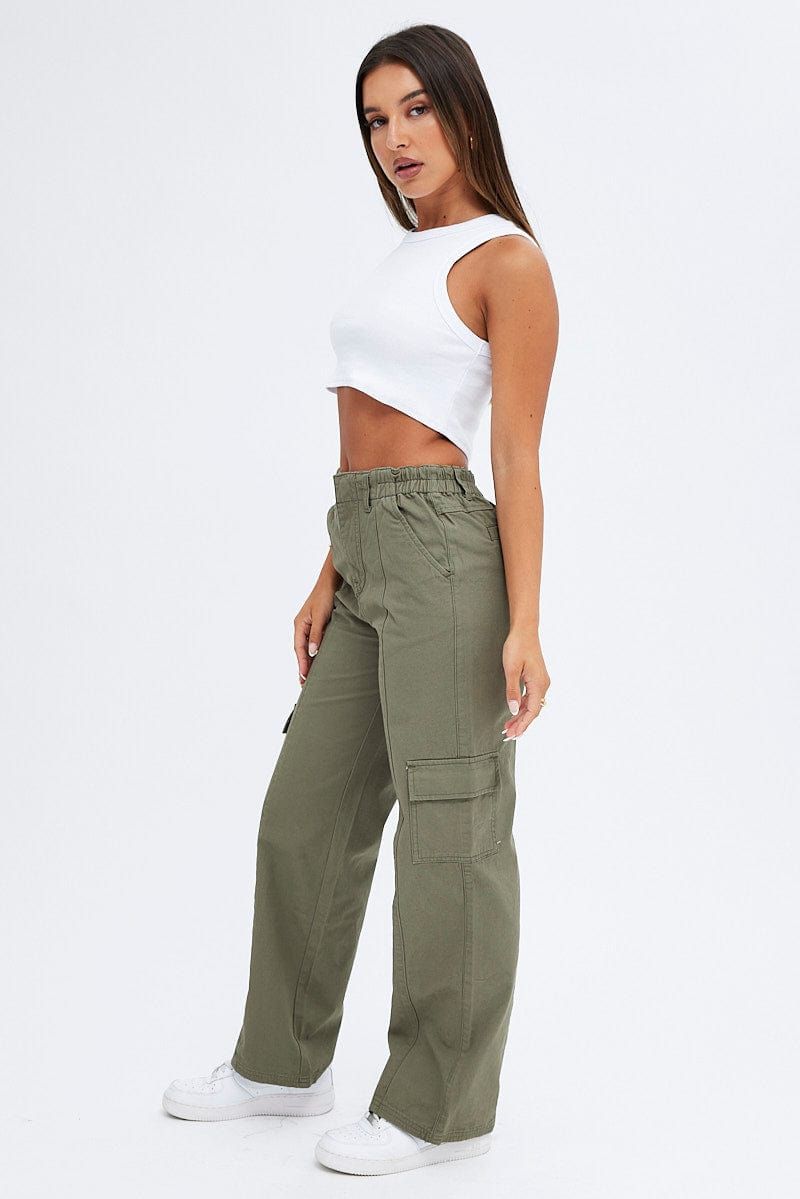 Green Cargo Pants Mid Rise sold by Ally Fashion product image thumbnail 4