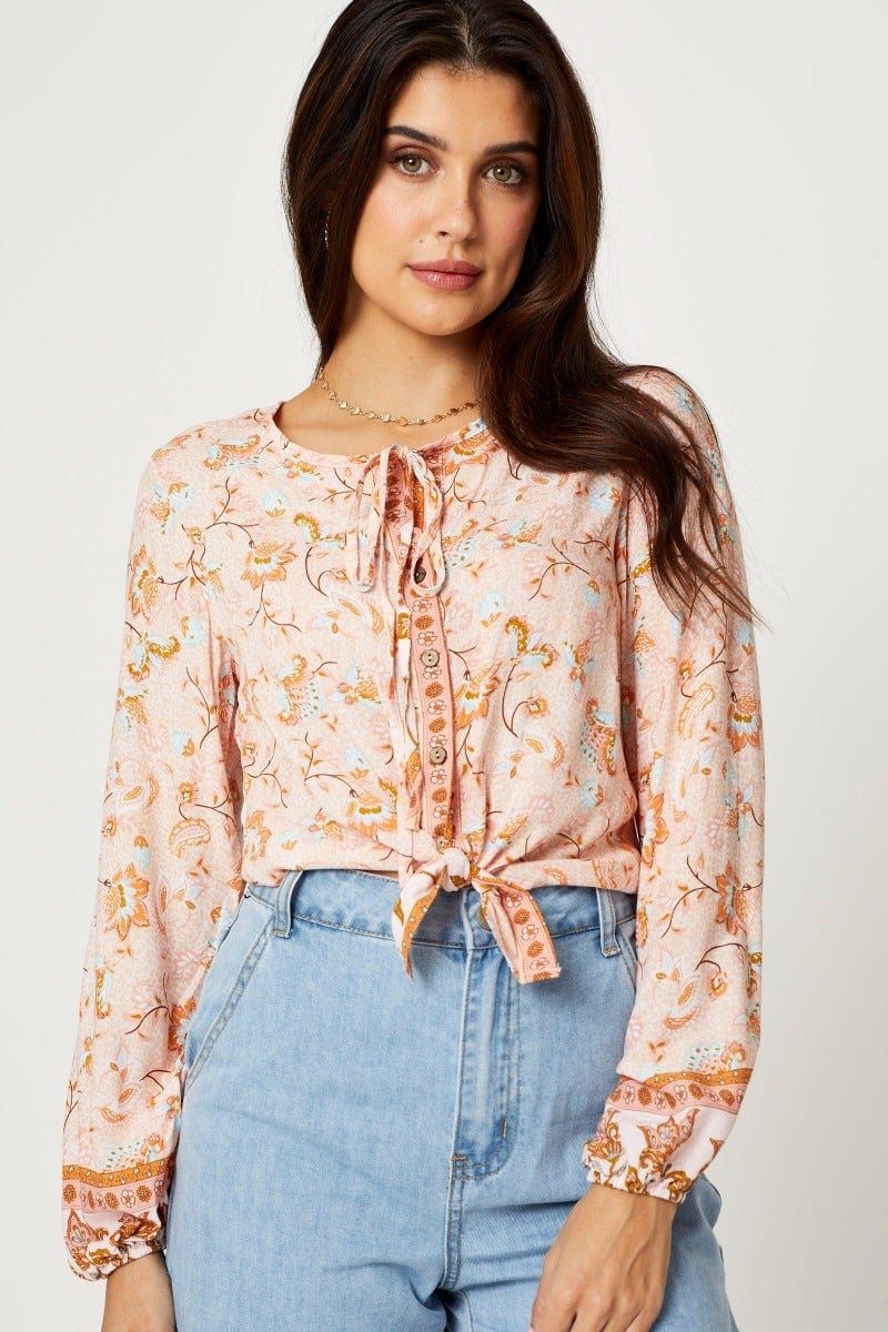 Boho Print Button Front Boho Top sold by Ally Fashion product image thumbnail 5