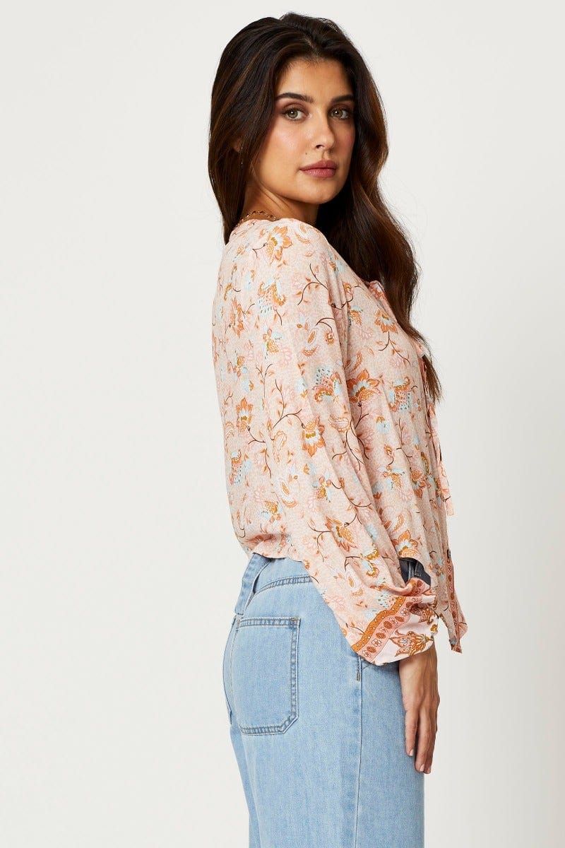 Boho Print Button Front Boho Top sold by Ally Fashion product image thumbnail 3