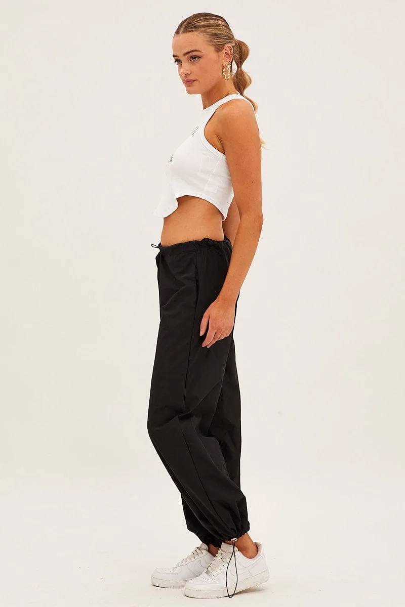 Black Cargo Parachute Pants sold by Ally Fashion product image thumbnail 4