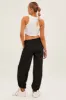 Black Cargo Parachute Pants sold by Ally Fashion