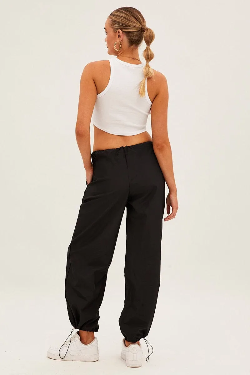 Black Cargo Parachute Pants sold by Ally Fashion product image thumbnail 5