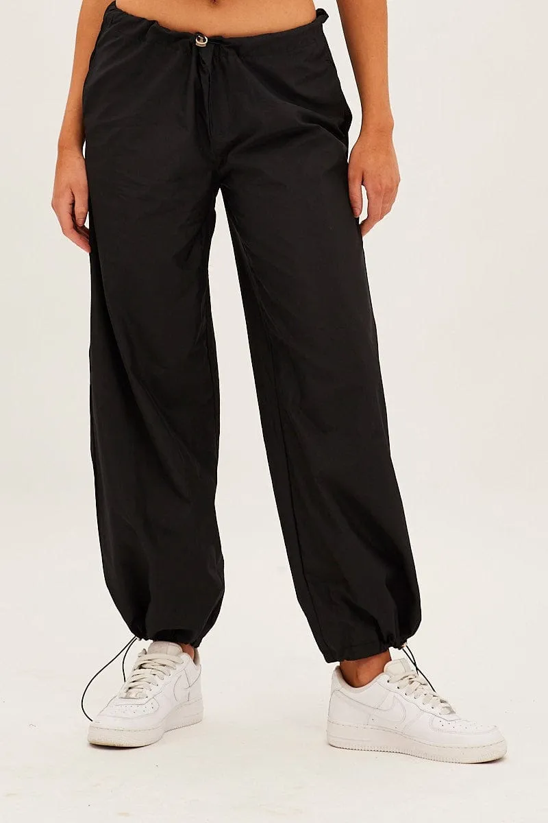 Black Cargo Parachute Pants sold by Ally Fashion product image thumbnail 2