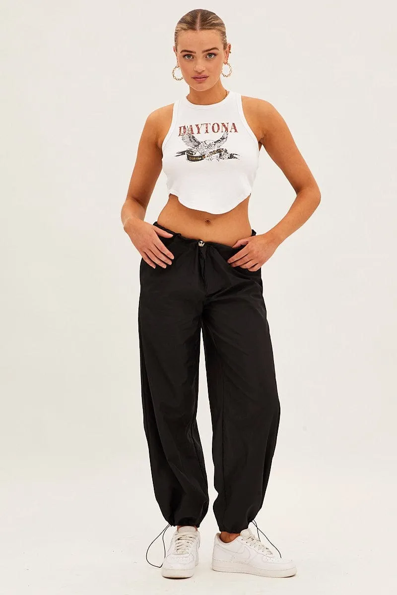 Black Cargo Parachute Pants sold by Ally Fashion product image thumbnail 3