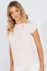 Pink Top Cap Sleeve Pleat Detail Workwear sold by Ally Fashion