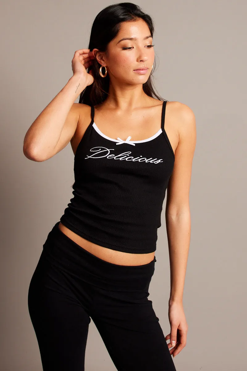 Black Graphic Singlet Rib sold by Ally Fashion product image thumbnail 3
