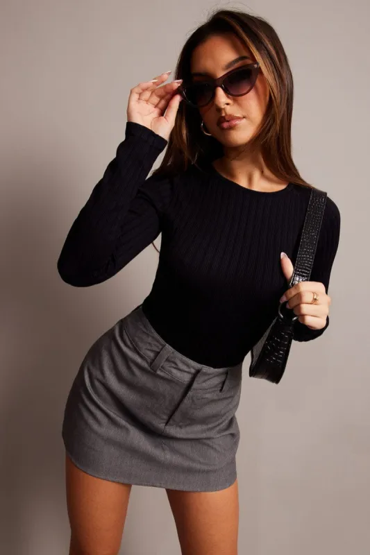 Grey Mini Skirt Mid Rise sold by Ally Fashion