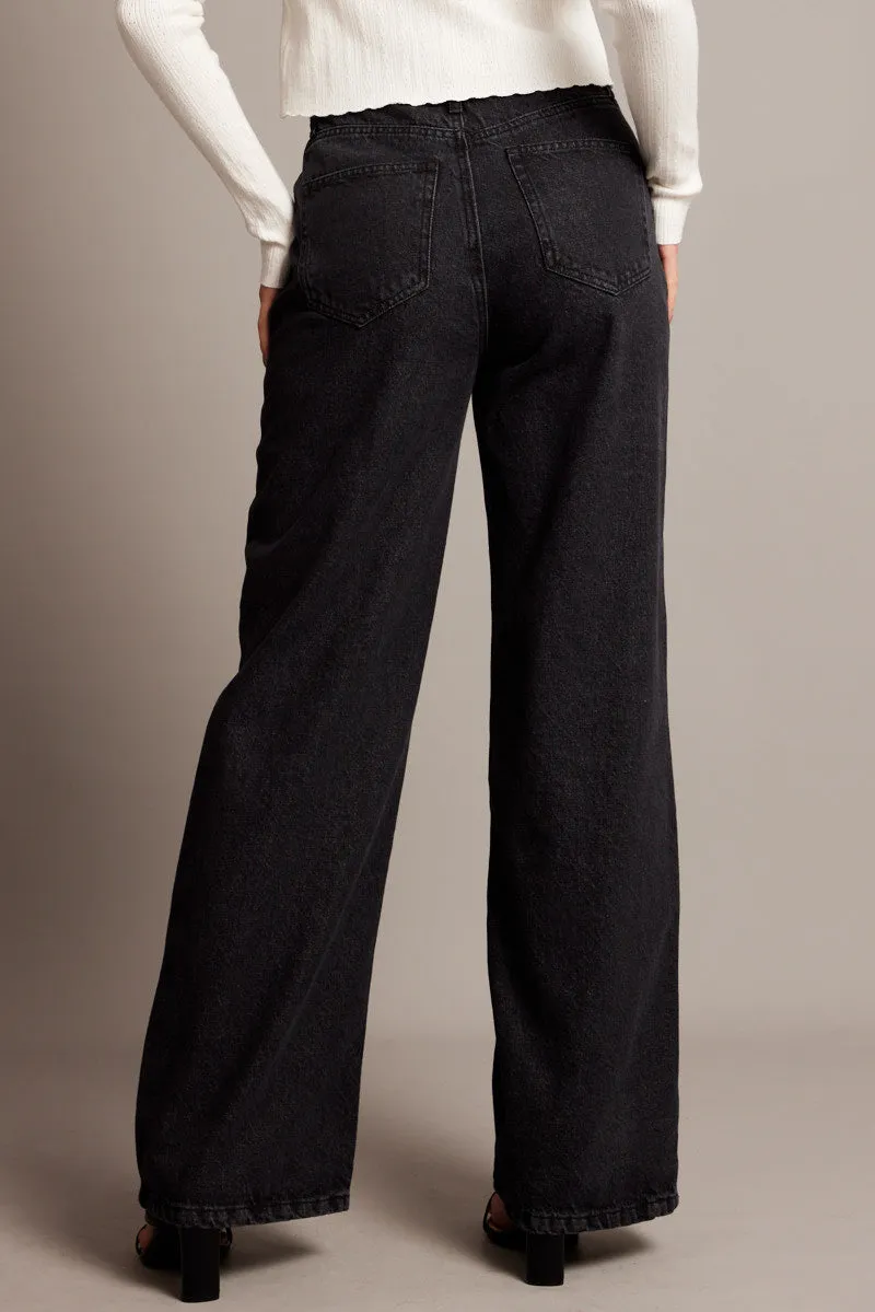 Grey Wide Leg Jean Mid Rise sold by Ally Fashion product image thumbnail 5