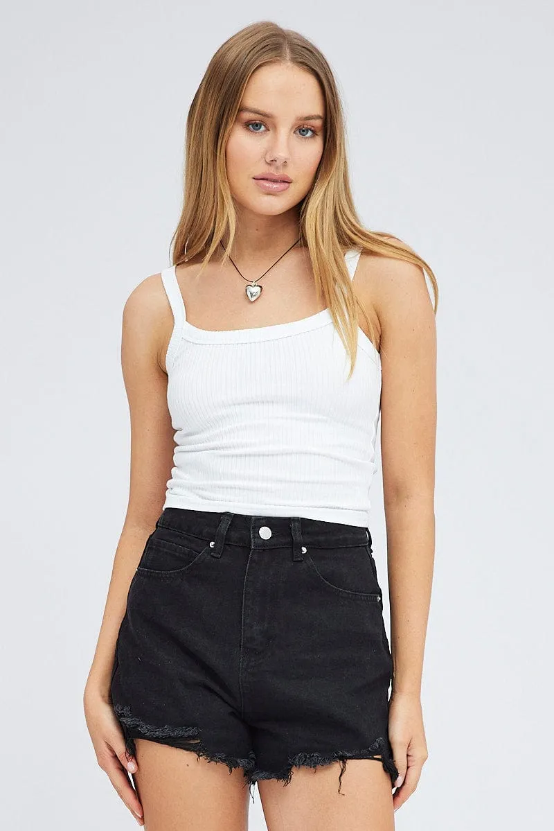 White Singlet Top Scoop Neck sold by Ally Fashion