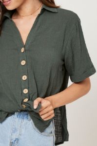 Nude Short Sleeve Line Shirt sold by Ally Fashion