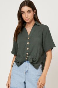Nude Short Sleeve Line Shirt sold by Ally Fashion