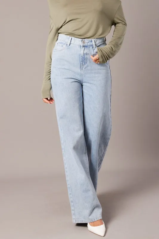 Denim Wide Leg Jean High Rise sold by Ally Fashion