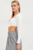 White Corset Crop Top Long Sleeve sold by Ally Fashion