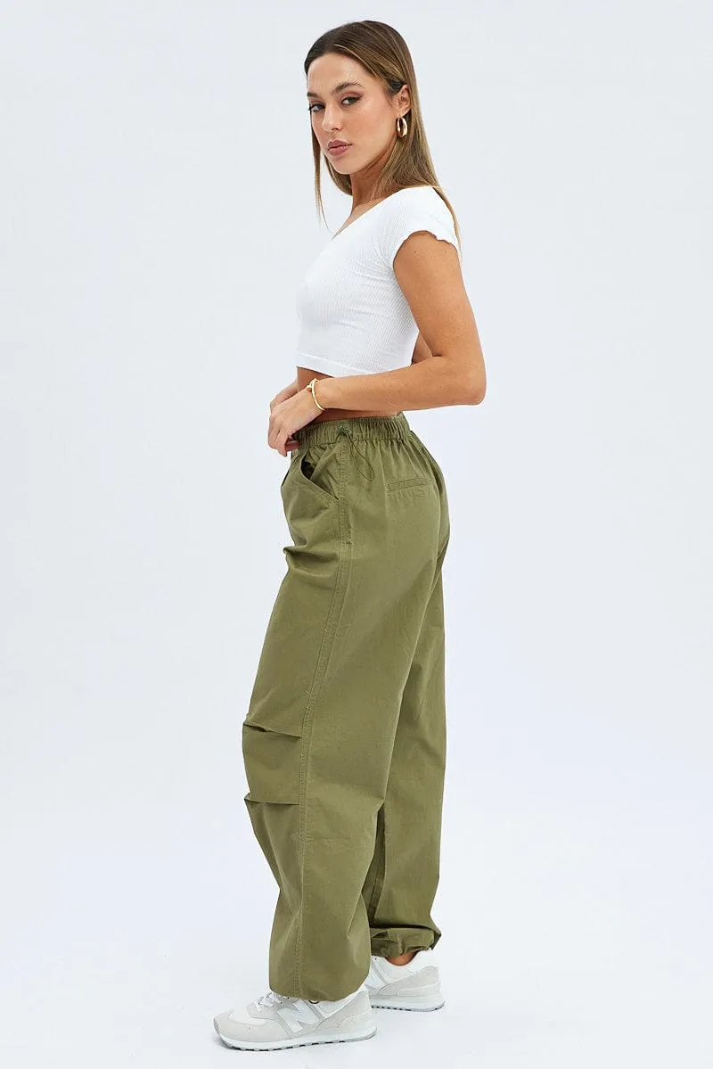 Green Parachute Cargo Pants sold by Ally Fashion product image thumbnail 4